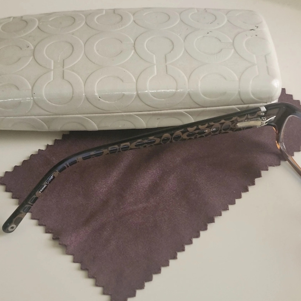 Coach Brown Black Tortoise Shell Frames With Case - image 2